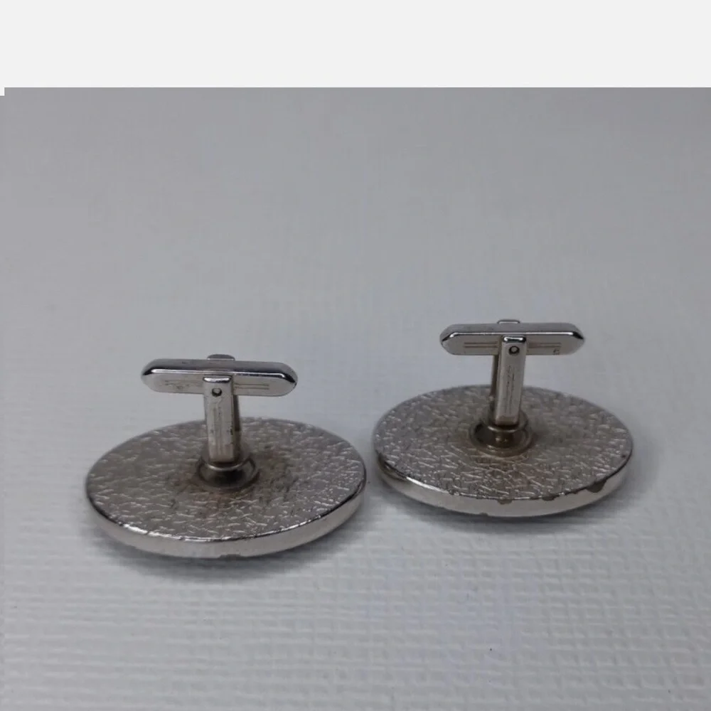 Vintage Gondola Cufflinks Mens Jewelry Silver Tone Cuff Links Elegant Bl…